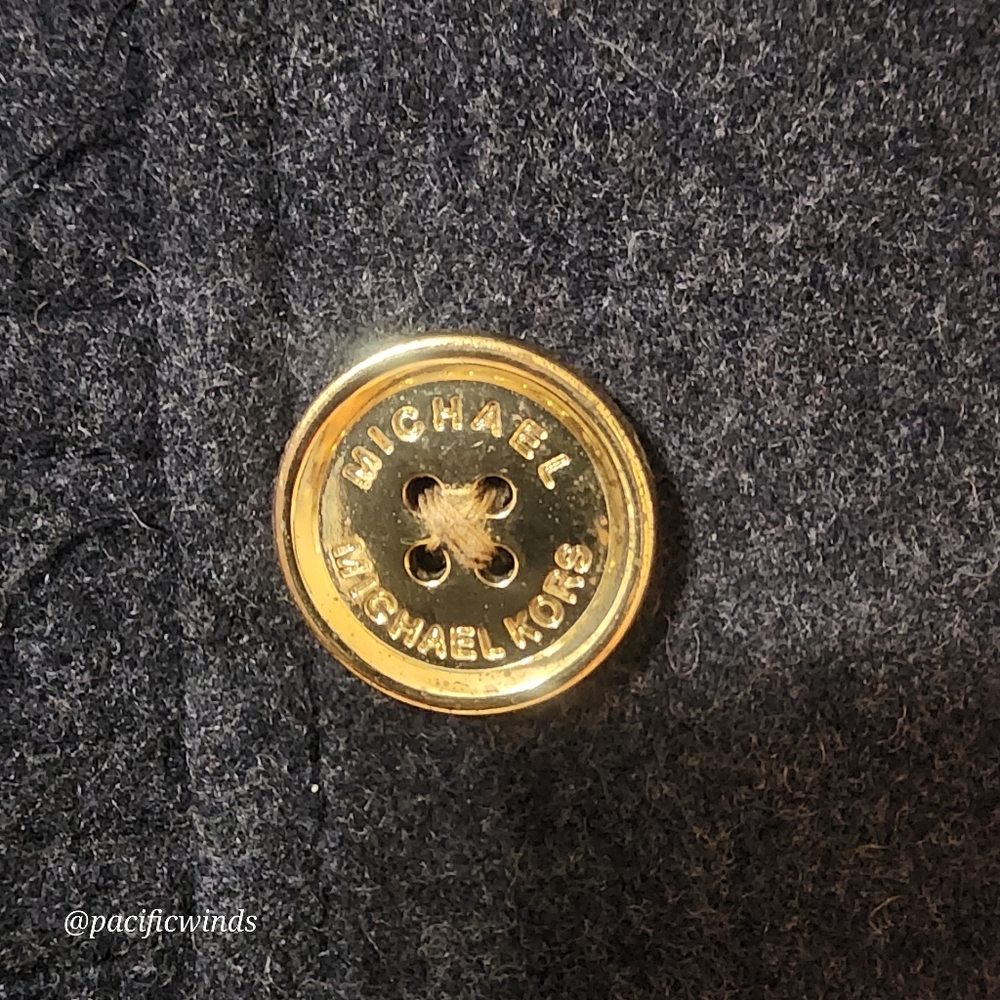 MICHAEL KORS NAVY BLUE WOOL PEA COAT LIKE NEW! SMALL - Picture 15 of 15